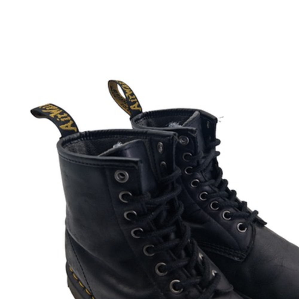 Dr Martens Boots Mens 8 Womens 9 Black Leather Combat Non Slip Ankle Casual Boot - Picture 3 of 13